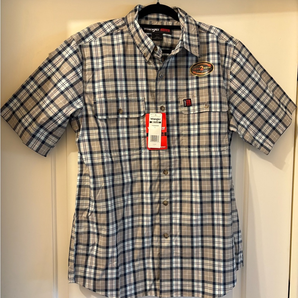 Wrangler Men's Blue Plaid Shirt